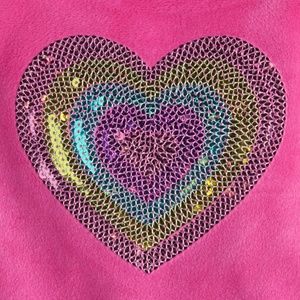 New with tags Girls Velour sequined heart set